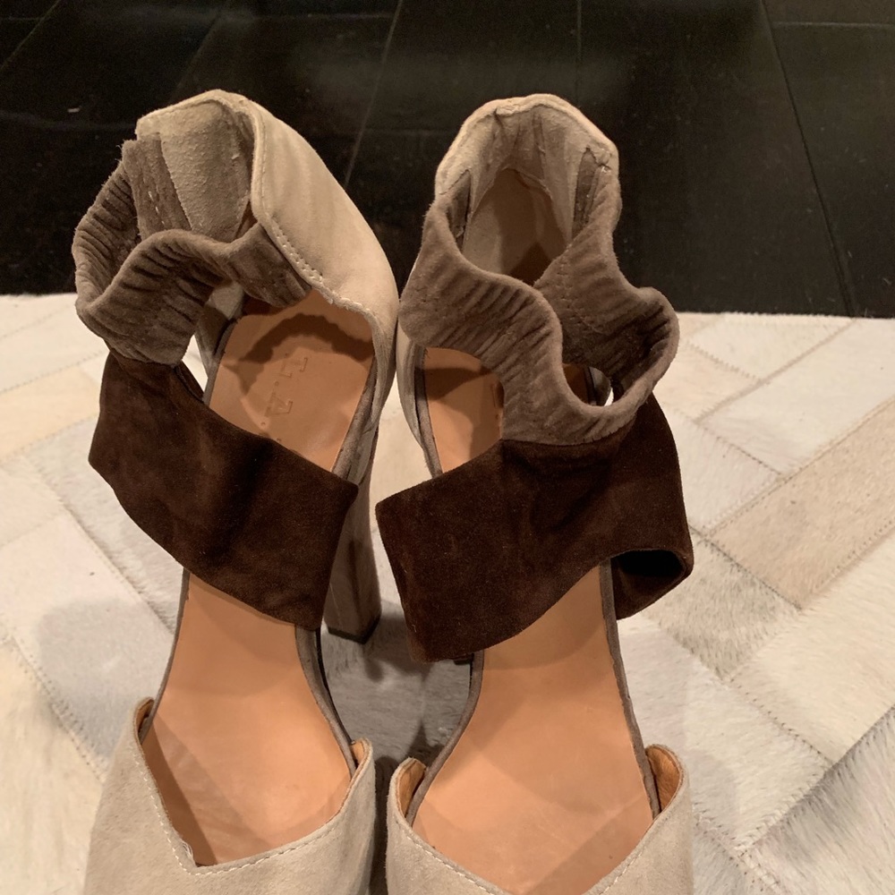 Suede platform heels